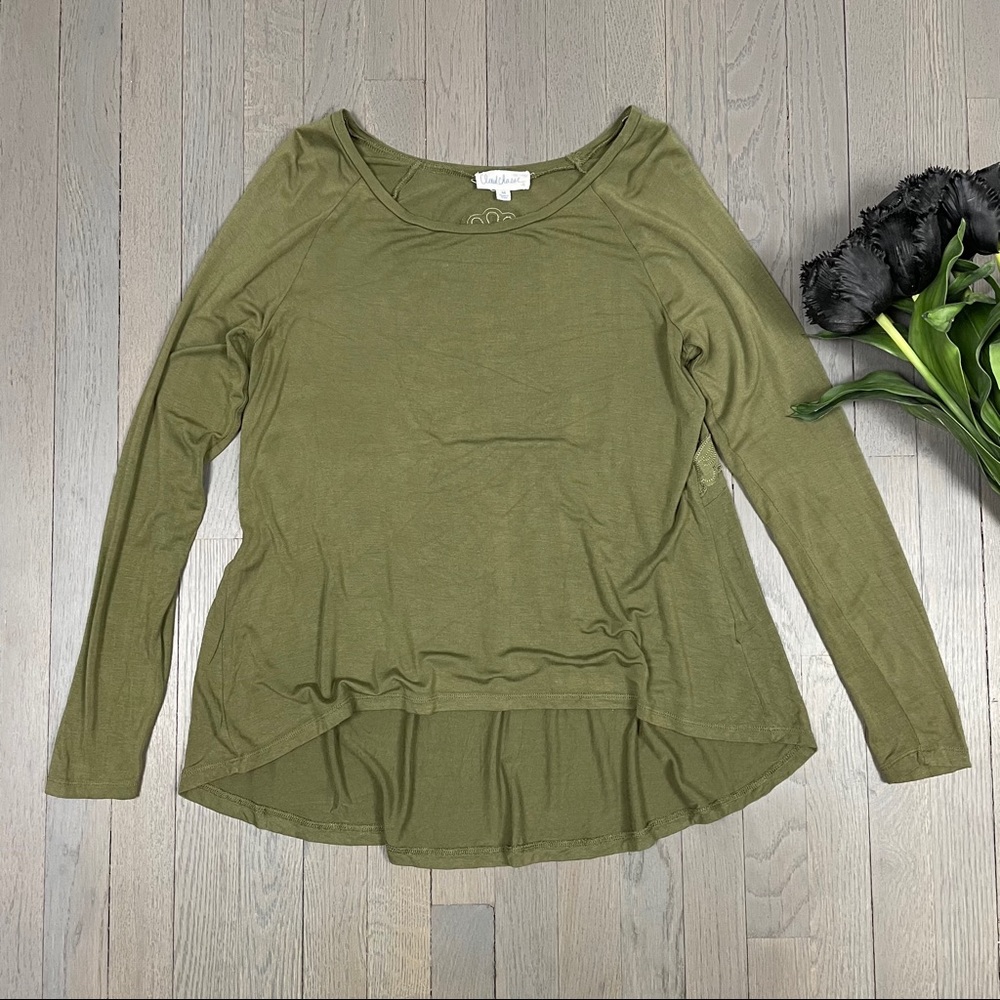 Cloud Chaser Long Sleeve Army Green Boho Shirt